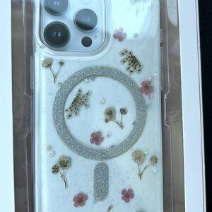 Plum Pretty Sugar iPhone 15 Pro Max Case - White Floral Design